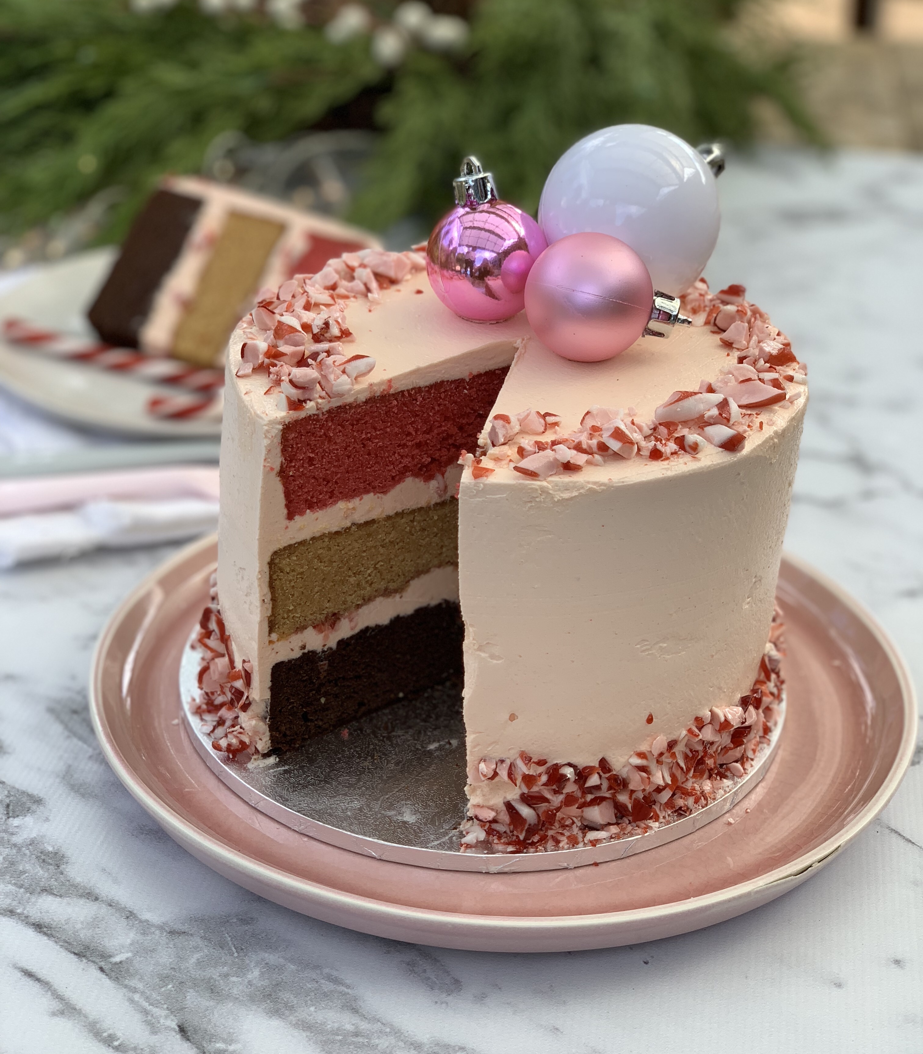 Pink Peppermint Cake | Peppermint cake, Cake flavors, Cake desserts