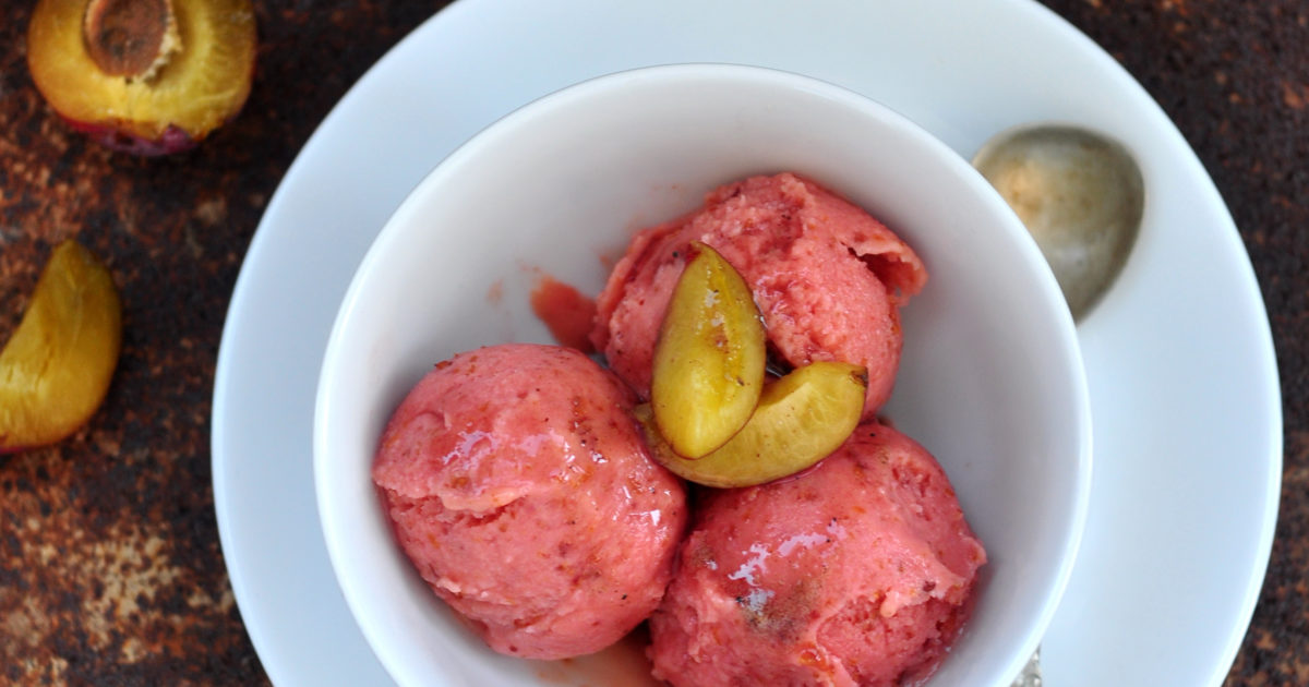 Roasted Plum Ice Cream Plant Based Ninja Creami Recipe