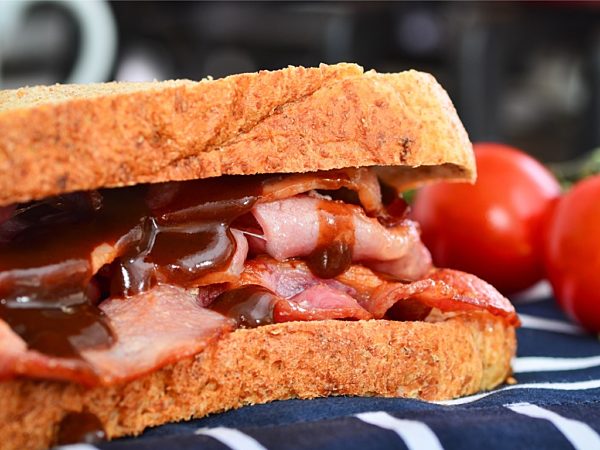 Bacon Sarnie with Worcestershire Sauce