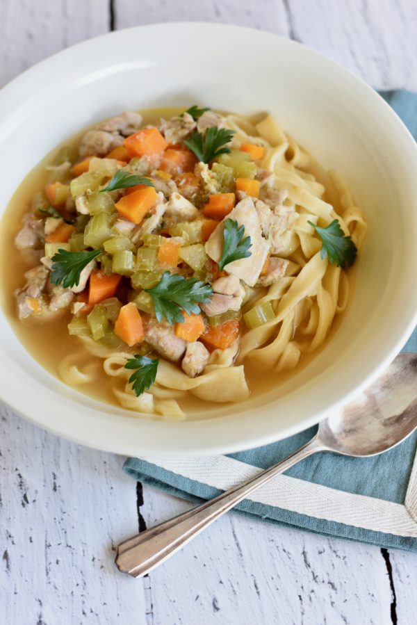 Chunky Chicken Soup with Egg Noodles