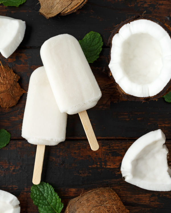 Creamy Toasted Coconut Popsicles