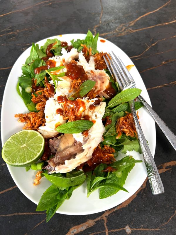 Fish with Tamarind Glaze and Herb Coconut Salad