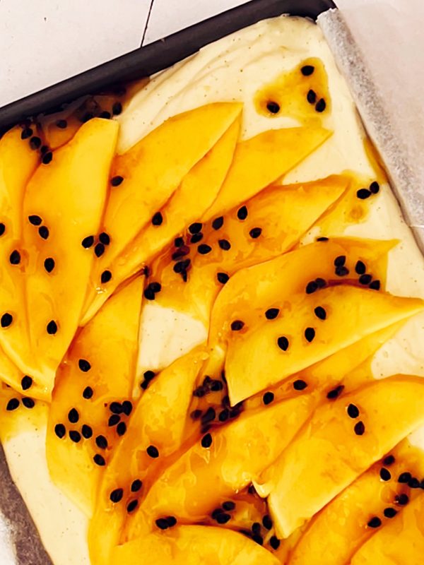 Frozen Passionfruit Slice with Mango