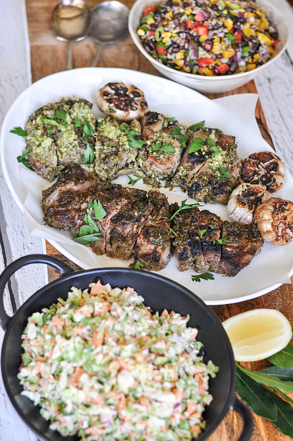 Jerked Lamb Roast Italian Lamb Roast Brussels Sprouts Coleslaw And Black Beans And Rice