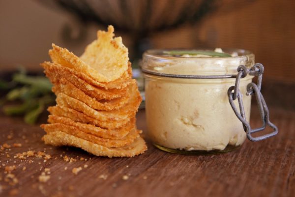 Savoury Potted Cheese With Parmesan Wafers